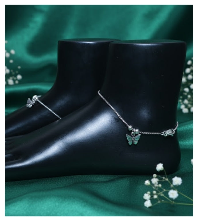 Butterfly Whisper 92.5 Silver Anklet