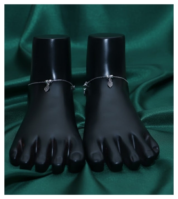 Leaf Whisper 92.5 Silver Charm Anklet