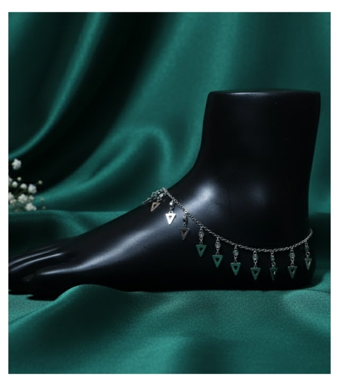 GeoGleam 92.5 Silver Anklet