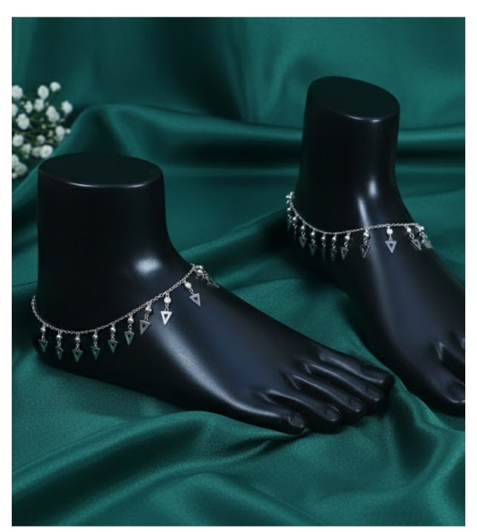 GeoGleam 92.5 Silver Anklet
