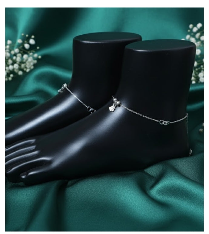 Ethereal Bloom 92.5 Silver Anklet