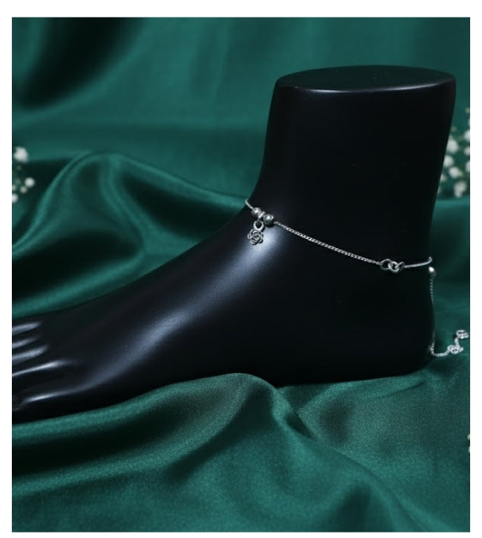 Ethereal Bloom 92.5 Silver Anklet