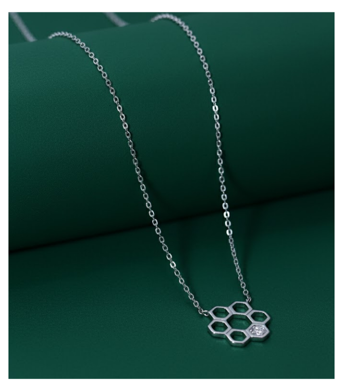 Honeycomb Sparkle 92.5 Silver Pendant