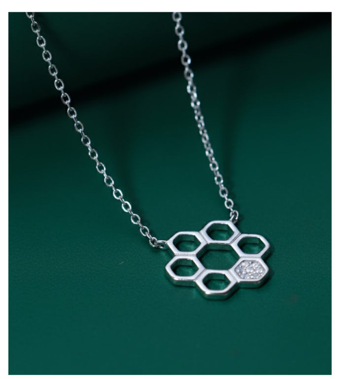 Honeycomb Sparkle 92.5 Silver Pendant