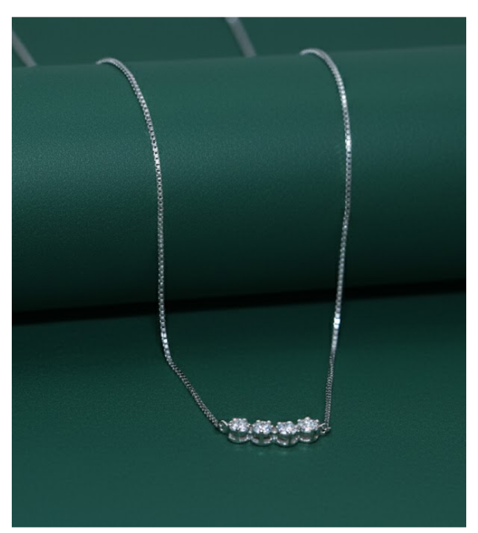 Five-Stone Sparkle 92.5 Silver Bar Pendant