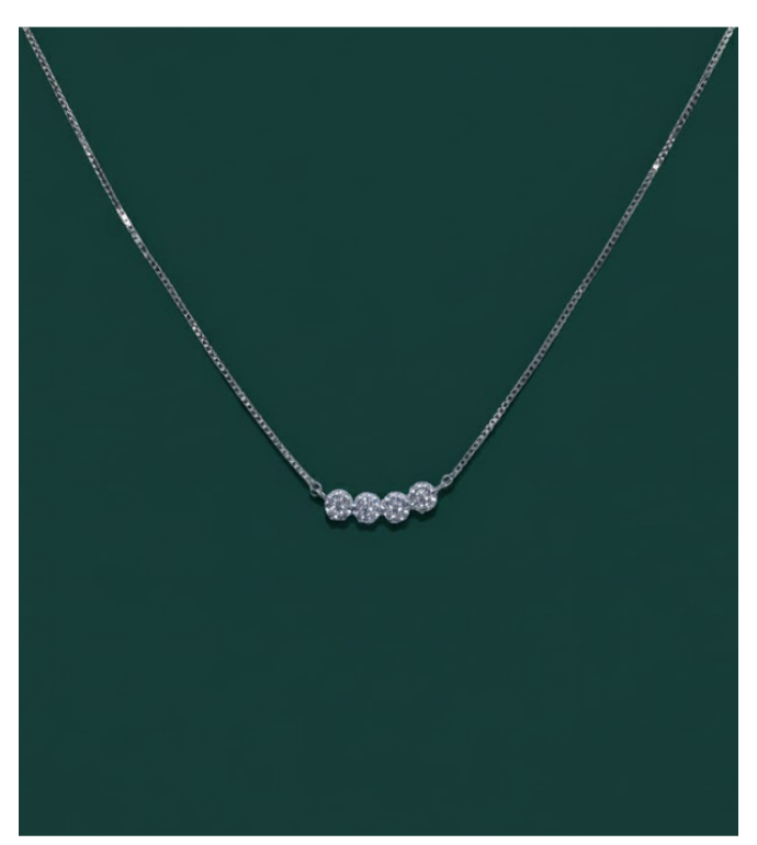 Five-Stone Sparkle 92.5 Silver Bar Pendant