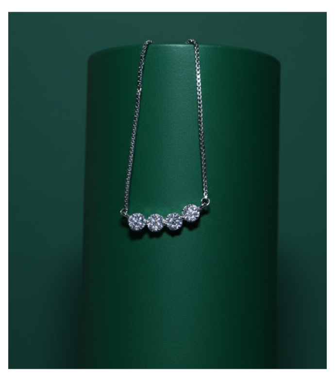 Five-Stone Sparkle 92.5 Silver Bar Pendant