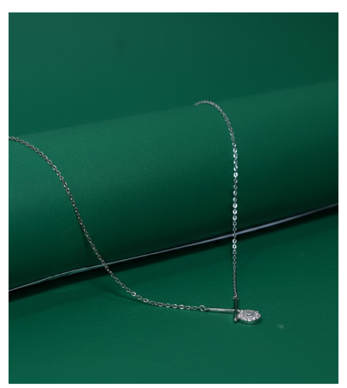 Sparkling Drop 92.5 Silver T-Bar Pendant