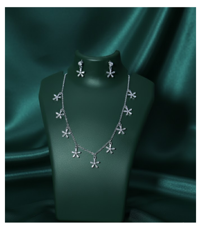 Sparkling Blossom 92.5 Silver Jewellery Set