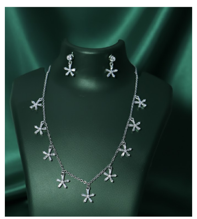 Sparkling Blossom 92.5 Silver Jewellery Set