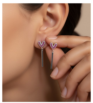 Modern Love 92.5 Silver Drop Earrings