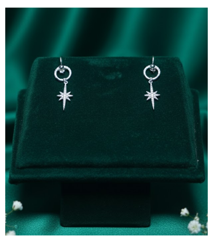 Starlight Hoop Drop 92.S Silver Earrings