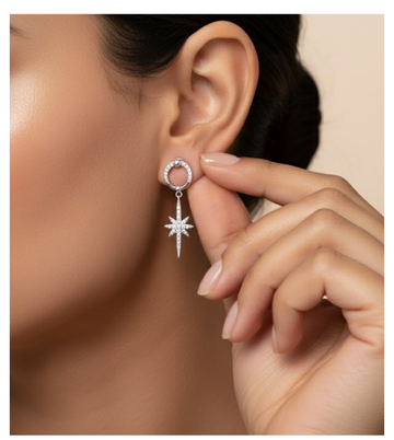 Starlight Hoop Drop 92.S Silver Earrings