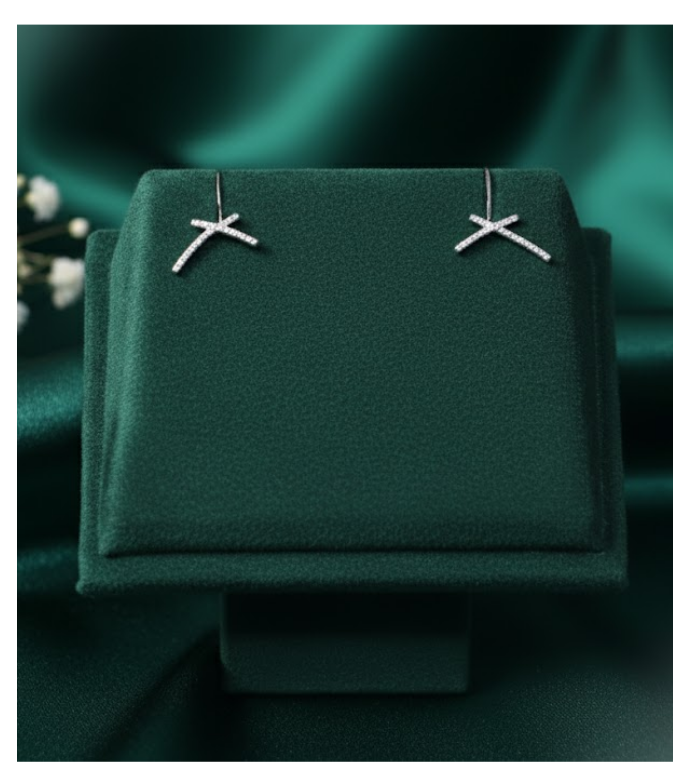 Criss-Cross Sparkle 92.5 Silver Brooch