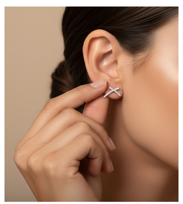 Criss-Cross Sparkle 92.5 Silver Brooch