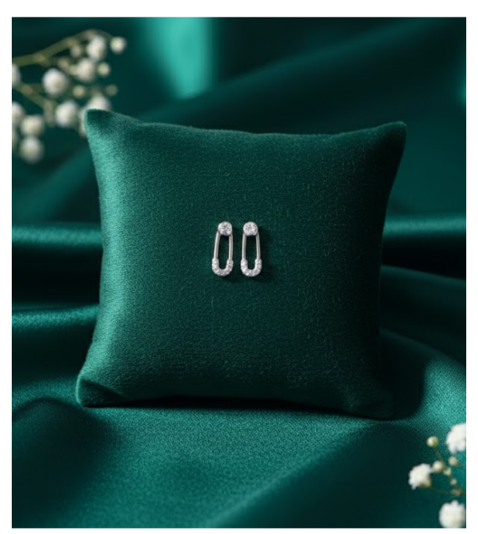 Sparkling Pin 92.5 Silver Stud Earrings