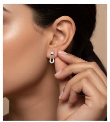 Sparkling Pin 92.5 Silver Stud Earrings