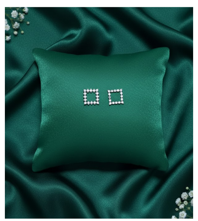 Geometric Square 92.5 Silver Studs