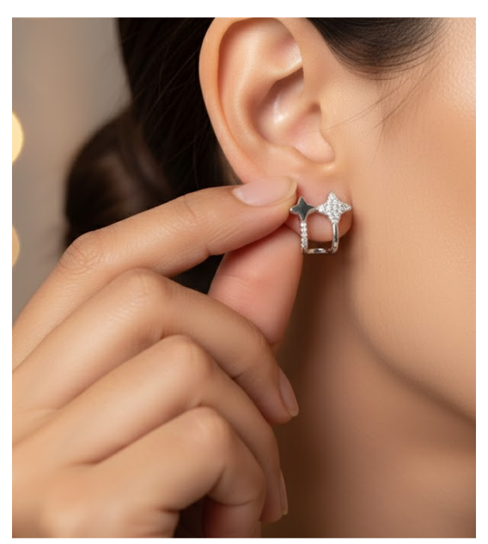 Starlight Huggie 92.5 Silver Earrings