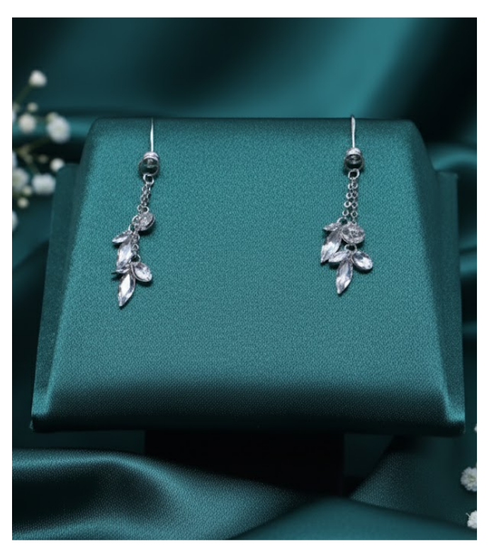 Crystal & Pearl Cluster 92.5 Silver Earrings
