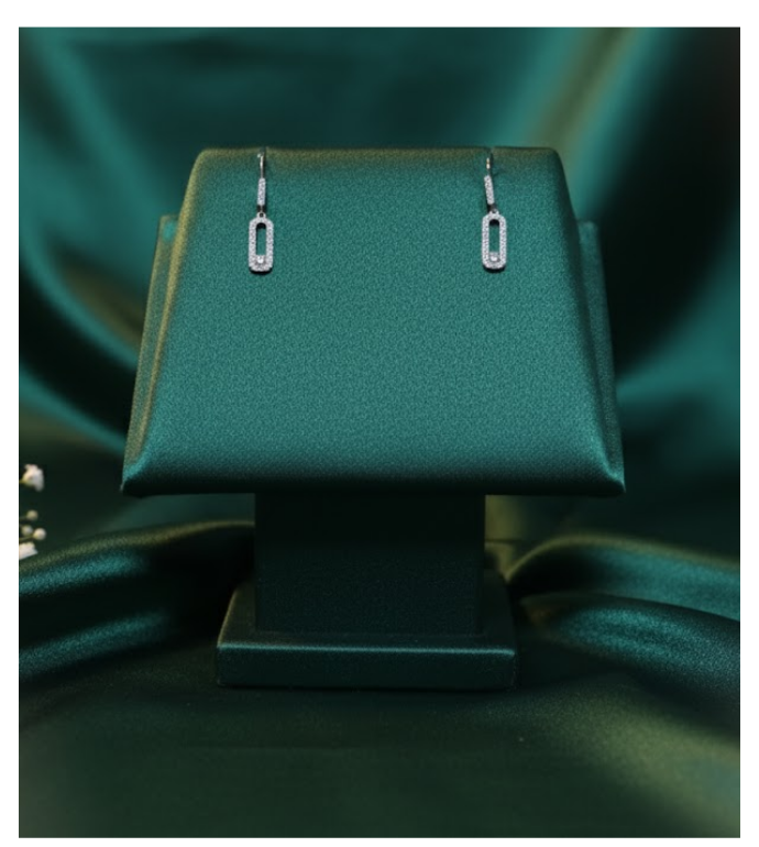 Floating Sparkle 92.5 Silver Drop Earrings