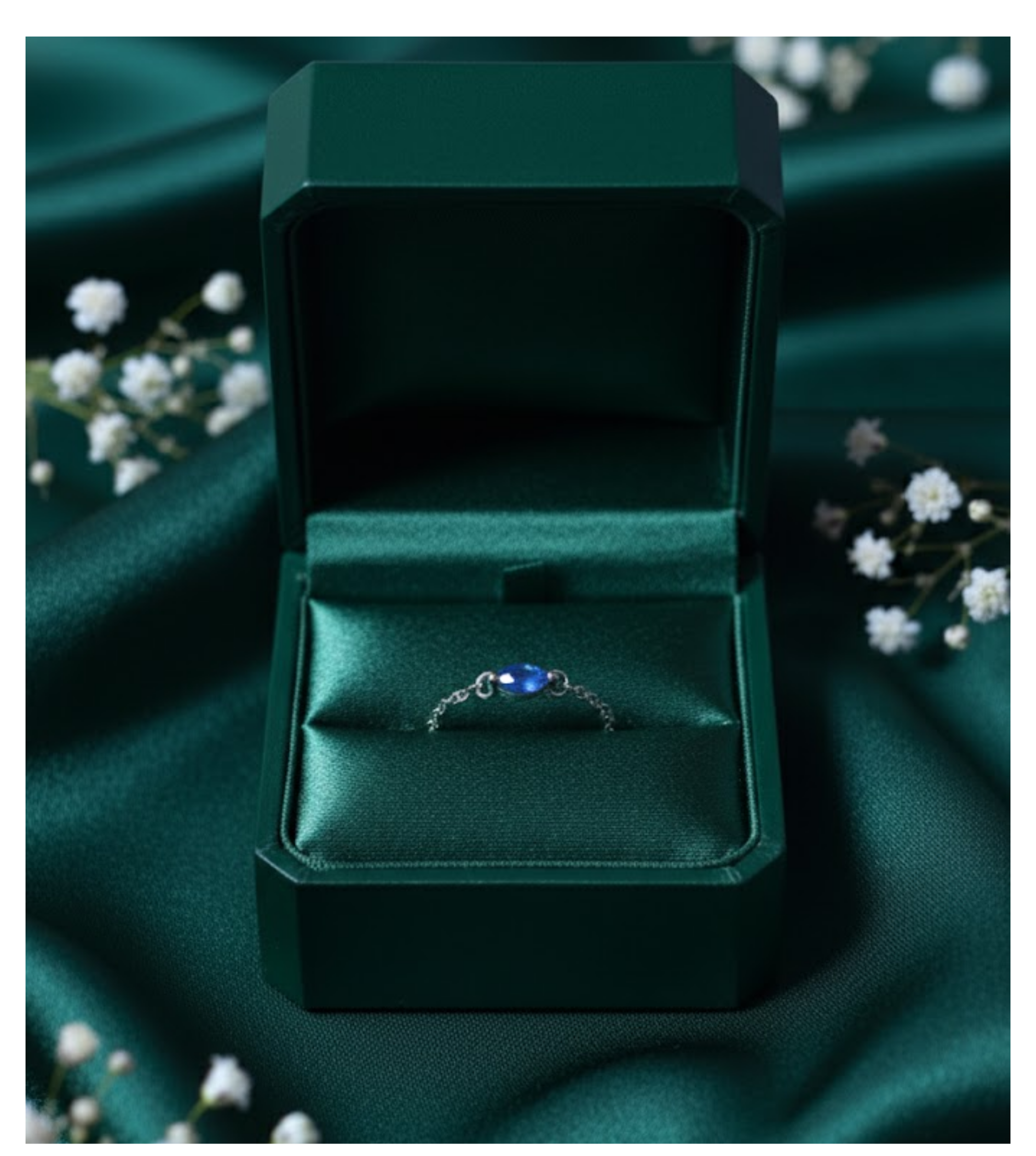 Ocean Mist Adjustable 92.5 Silver Chain Ring