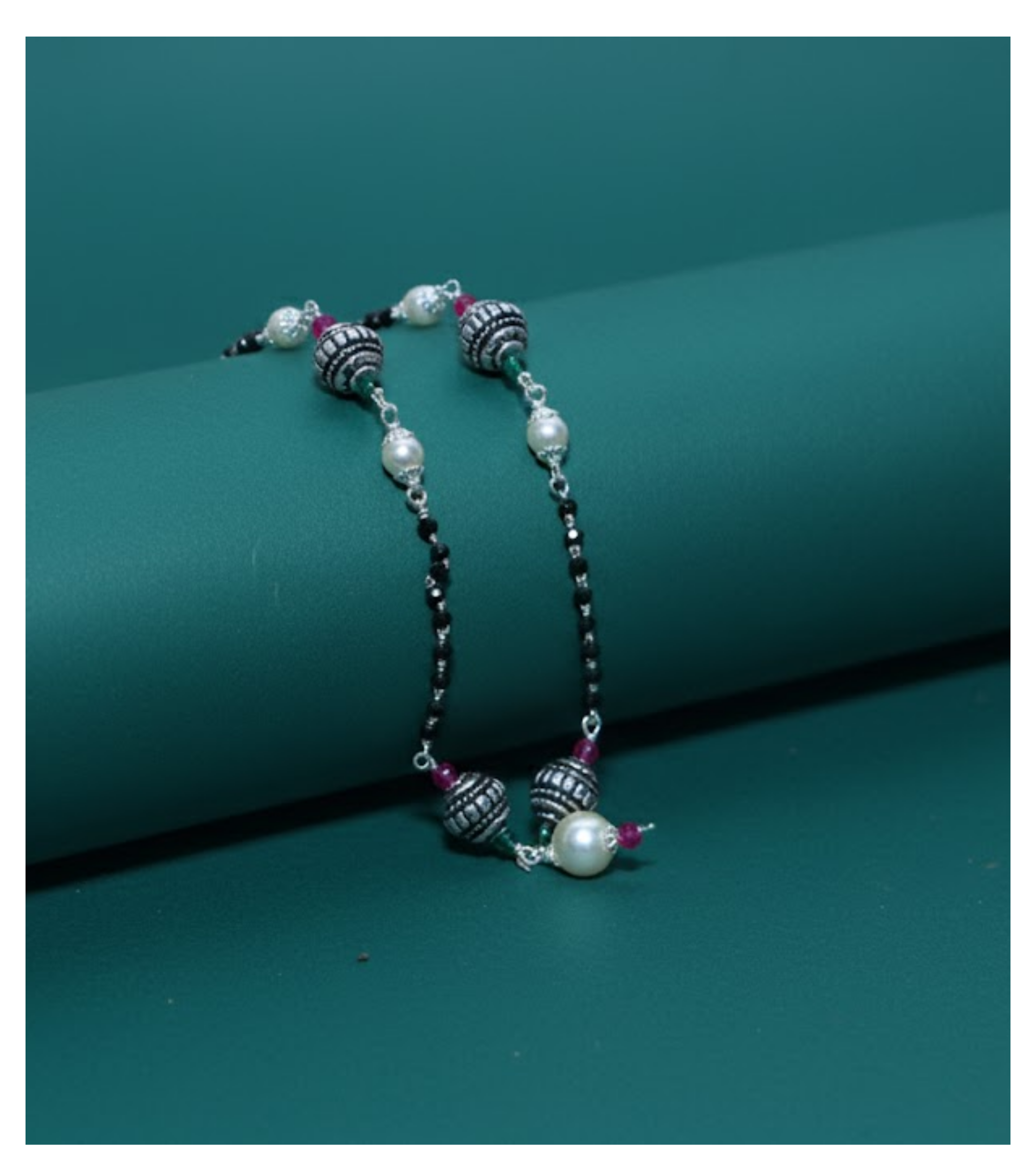 Vintage Pearl Droplets 92.5 Silver Mangalsutra