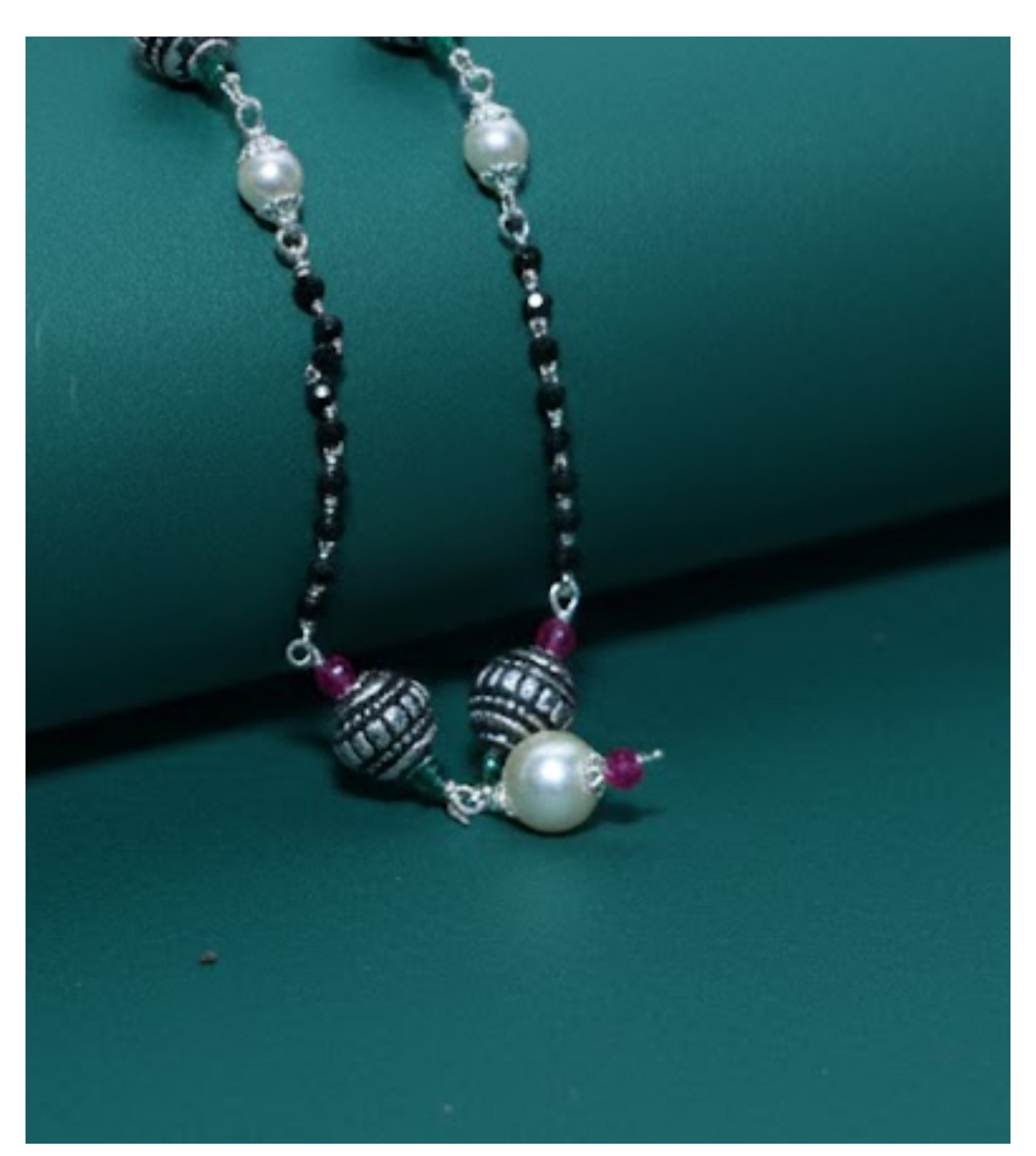 Vintage Pearl Droplets 92.5 Silver Mangalsutra