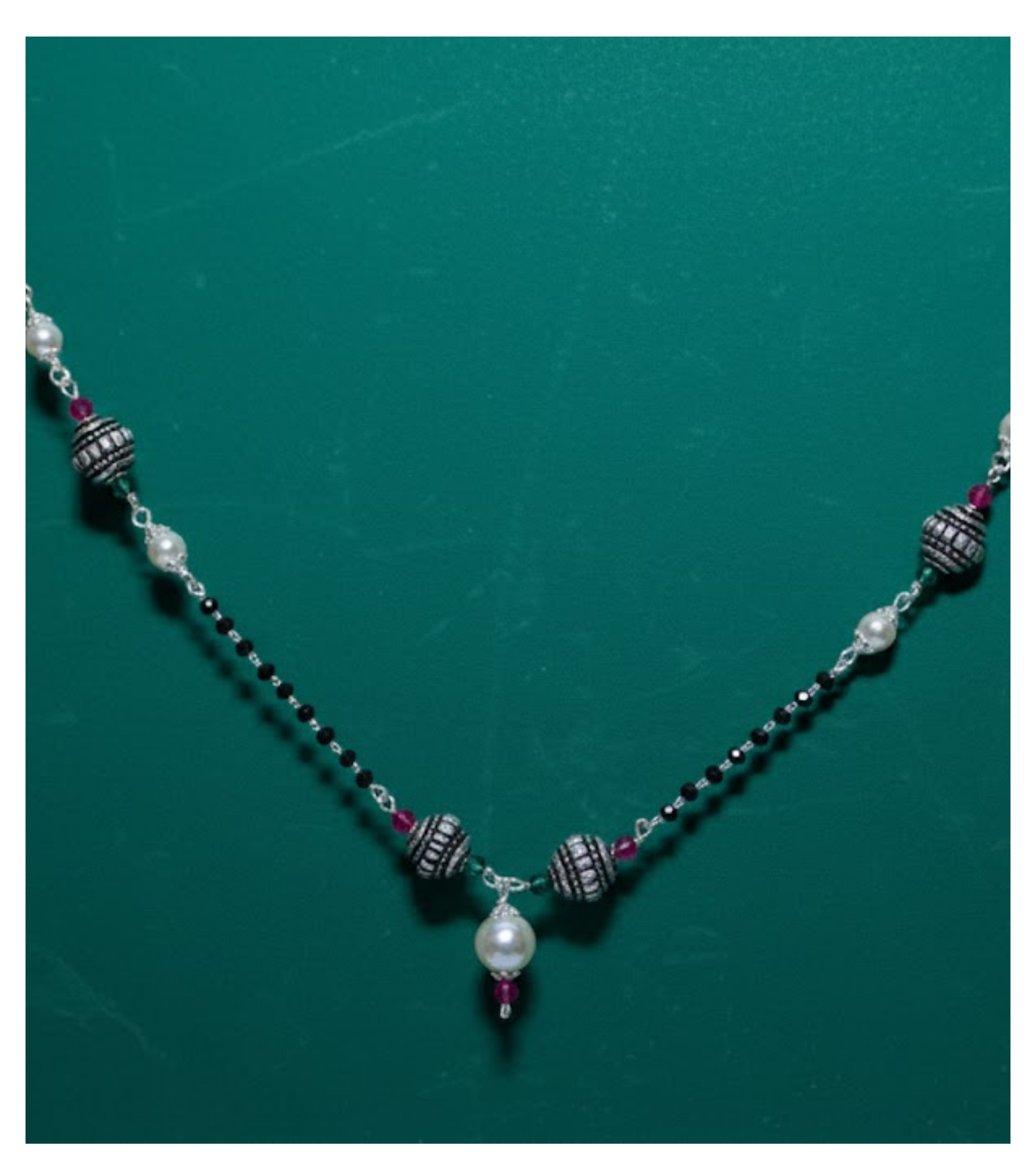 Vintage Pearl Droplets 92.5 Silver Mangalsutra