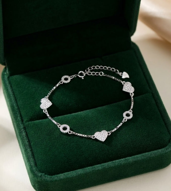 Radiant Hearts 92.5 Silver Bracelet