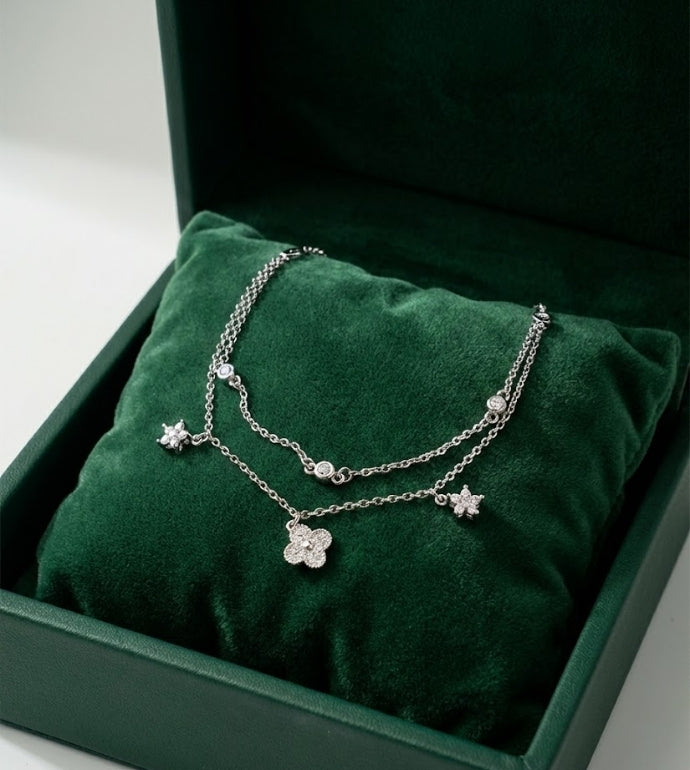 Starlit Blossom Silver Bracelet