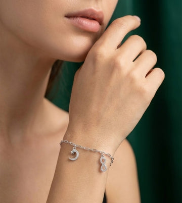 Infinity Moon Silver Bracelet