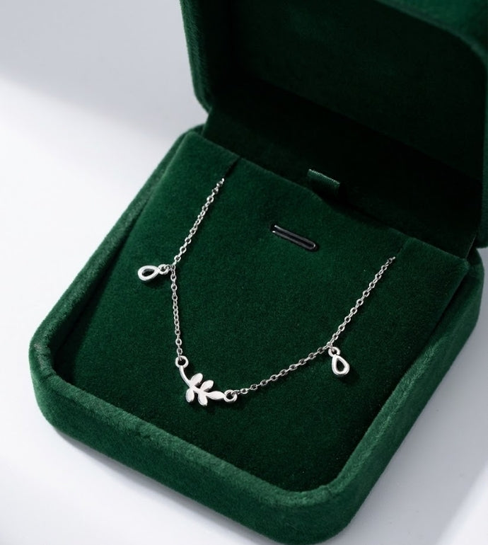 Leaflet Charm Sterling Silver Bracelet