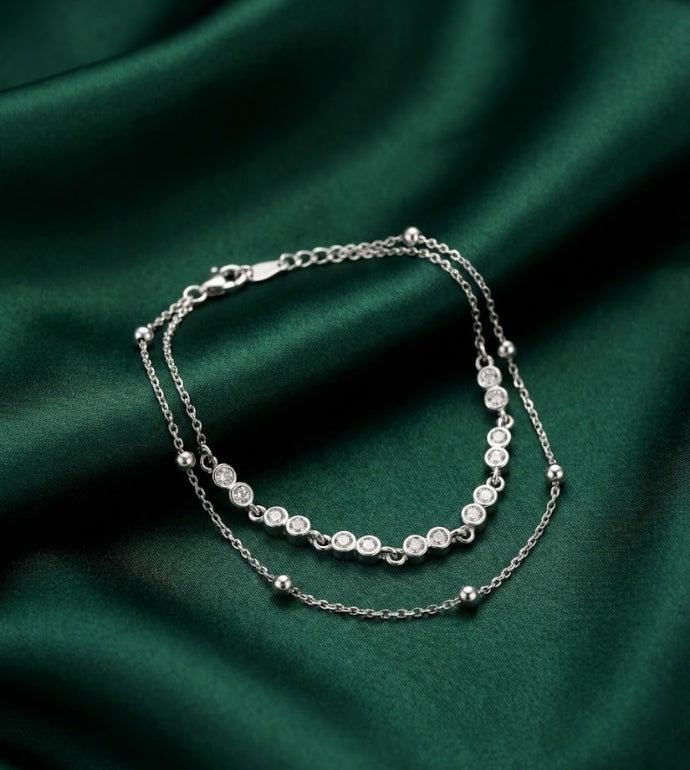 Luna Halo Silver Bracelet