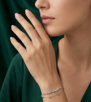 Luna Halo Silver Bracelet
