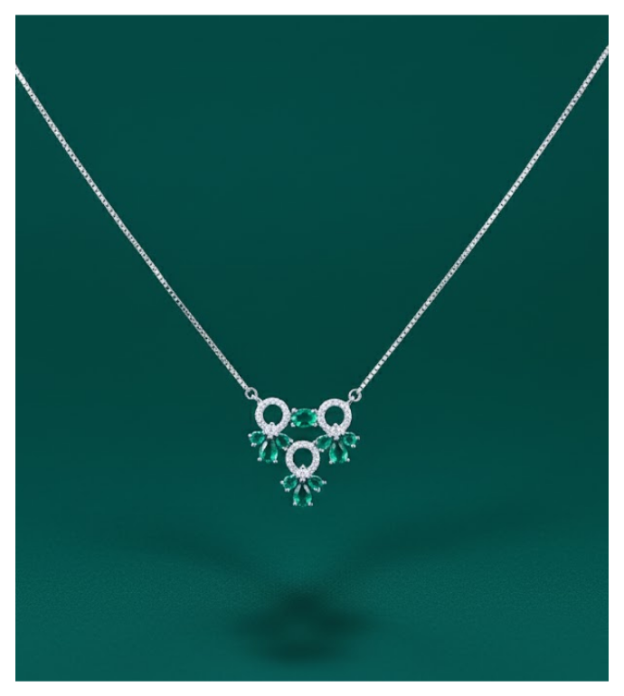 Emerald Bloom 92.5 Silver Pendant