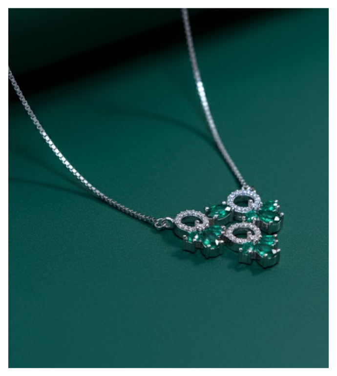 Emerald Bloom 92.5 Silver Pendant