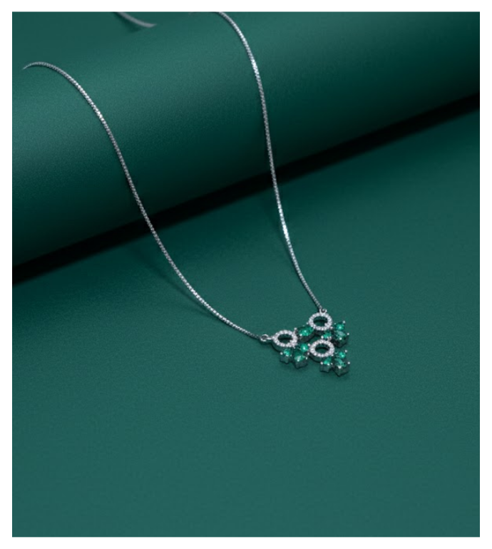 Emerald Bloom 92.5 Silver Pendant