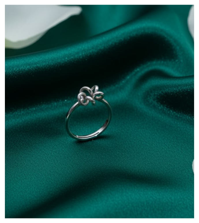 Silver Petal Charm 92.5 Silver Ring