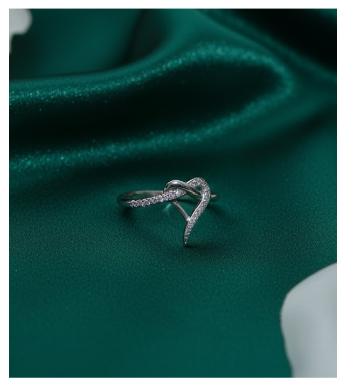 Silver Heartline 92.5 Silver Ring