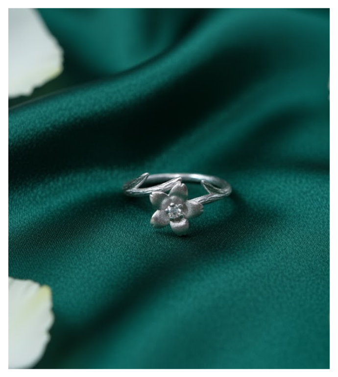 Silver Petal Bloom 92.5 Silver Ring
