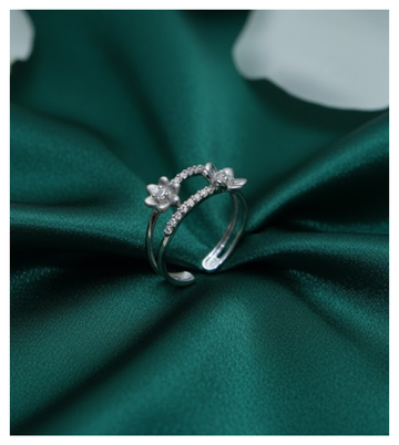 Blooming Radiance 92.5 Silver Floral Ring