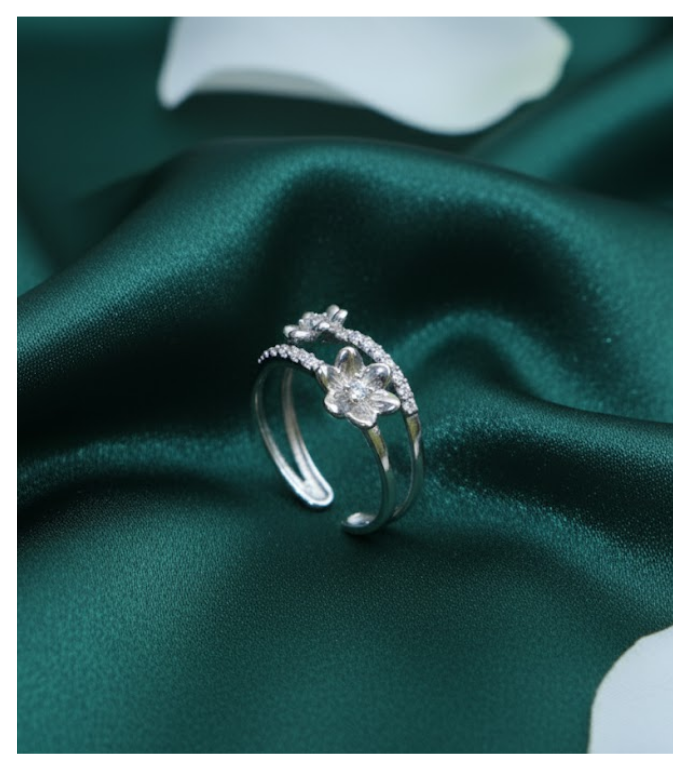 Blooming Radiance 92.5 Silver Floral Ring