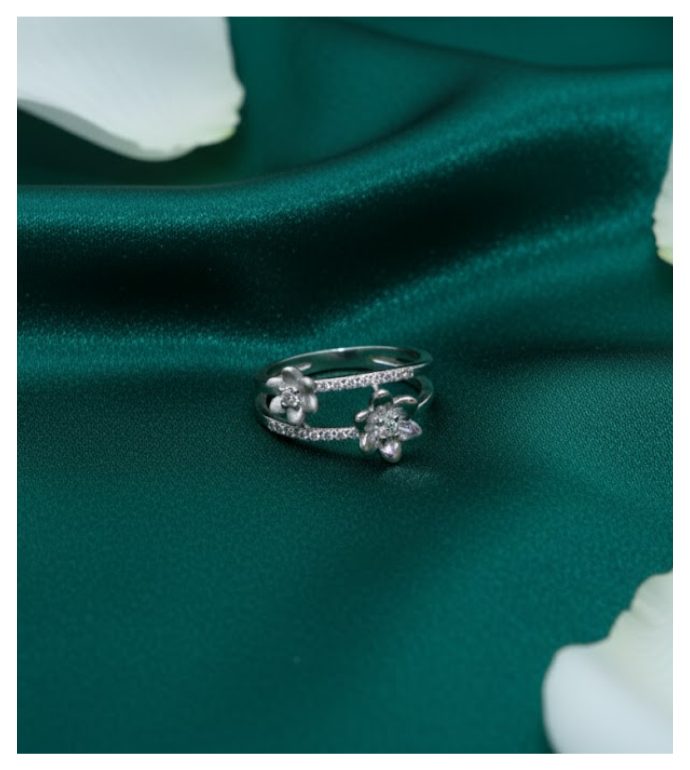 Blooming Radiance 92.5 Silver Floral Ring