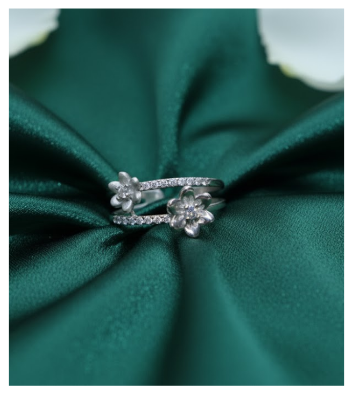 Blooming Radiance 92.5 Silver Floral Ring